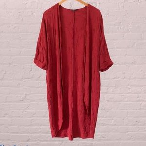 Forever 21 Floral Embroidered Long Maxi Kimono - S